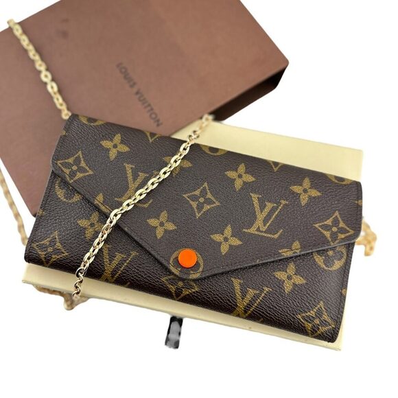 AUTHENTIC LOUIS VUITTON Orange Sunset Monogram Josephine Wallet - Picture 1 of 10